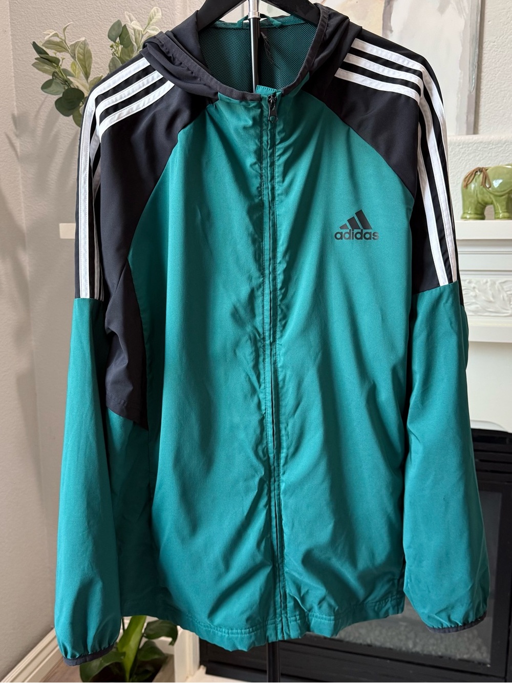 Adidas Men's Teal Hooded Track Jacket